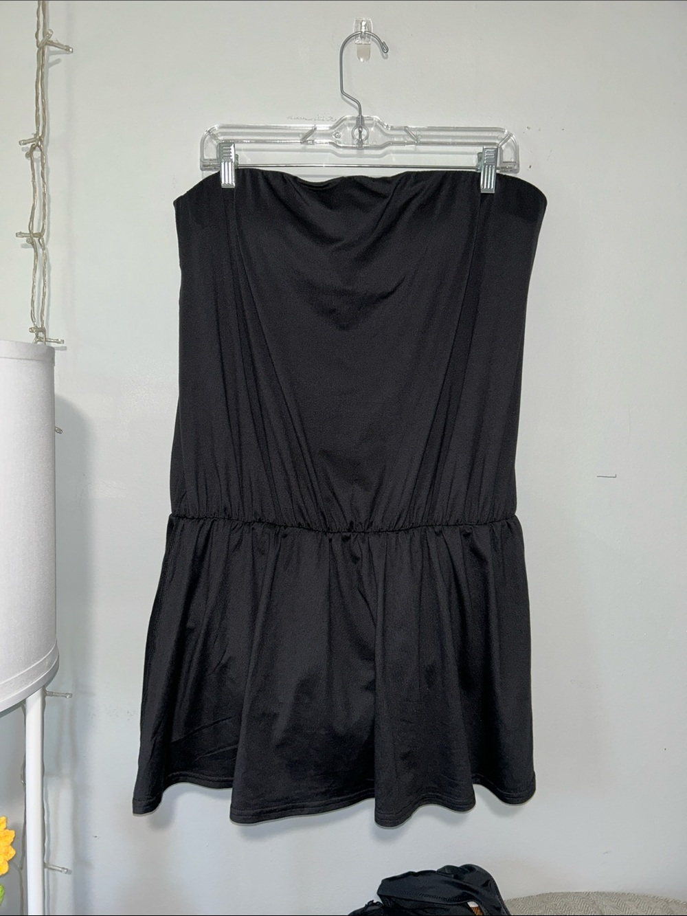 Offline by Aerie Strapless Black Romper Dress